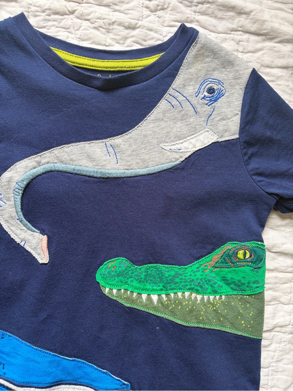 Mini Boden Navy Short Sleeve Tee with Colorful Sea Creature Appliqués - Picture 3 of 5